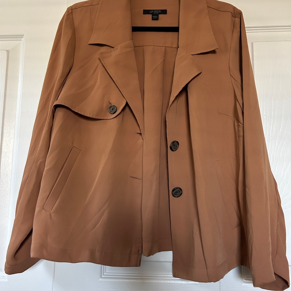 J. Jill Wearever Collection Easy Care Trench Jacket Saffron Size Large